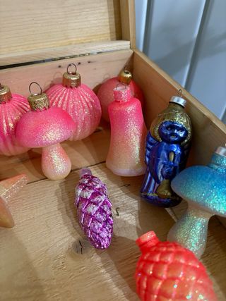 Lotto palline decorazioni natalizie vetro