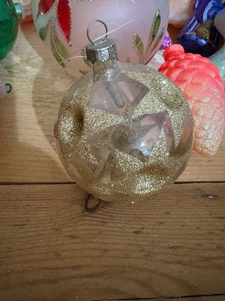 Lotto palline decorazioni natalizie vetro