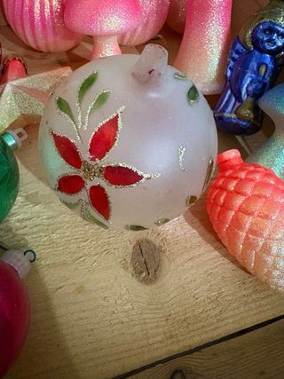 Lotto palline decorazioni natalizie vetro