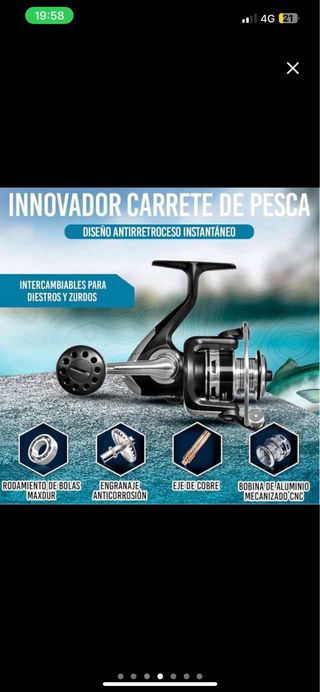 NUEVO Kit Pesca Caña Carrete Señuelos Bolsa