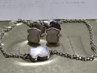 Conjunto Tous Plata y Nácar Niña