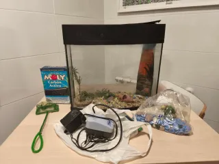 Acuario CURVADO en el Frontal 15L Negro y Transpar