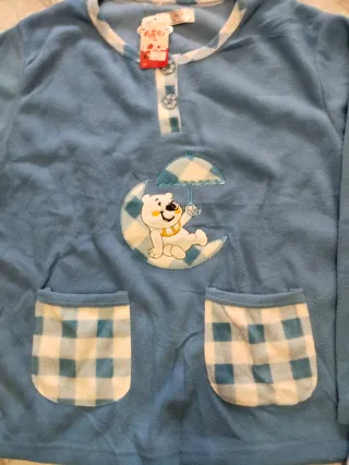 Pijama polar oso luna azul