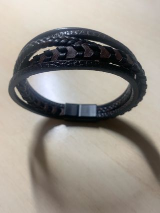 PULSERA PARA CABALLERO DE PIEL MARRÓN Y NEGRO
