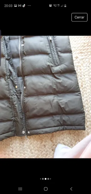 Chaleco acolchado Zara mujer verde militar