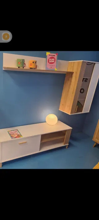 Vitrina vertical pared + estantería