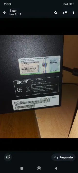 Ordenador de sobremesa Acer Aspire