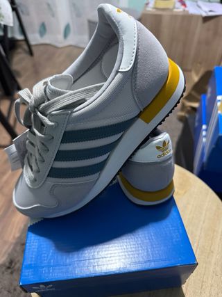 Zapatillas Adidas Hombre Gris/Verde Talla 38