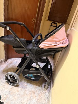 Carrito Bebé two+2 Rosa y Negro