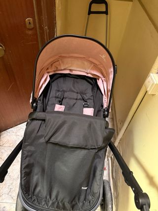 Carrito Bebé two+2 Rosa y Negro