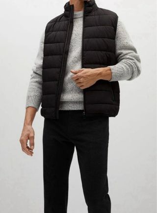 Chaleco Mango Hombre Talla S Negro