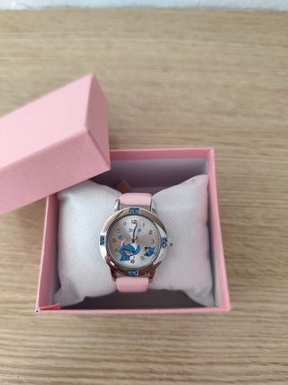 Reloj Stich Niña Rosa y Dorado