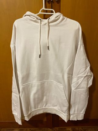 Sudadera Blanca Básica con Capucha