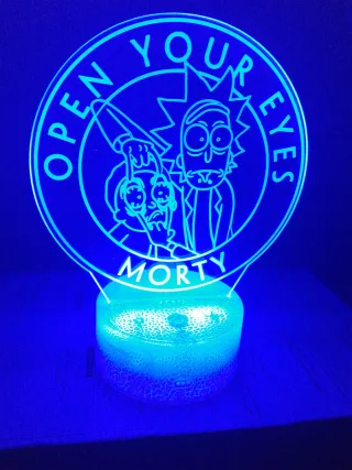 Lámpara LED Rick y Morty Open Your Eyes
