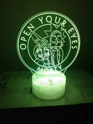 Lámpara LED Rick y Morty Open Your Eyes