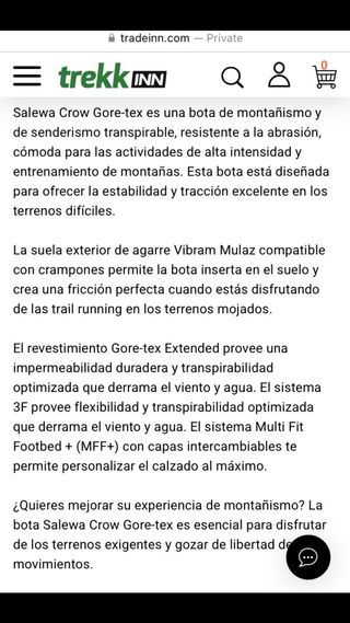 Botas Salewa Crow 44 nuevas