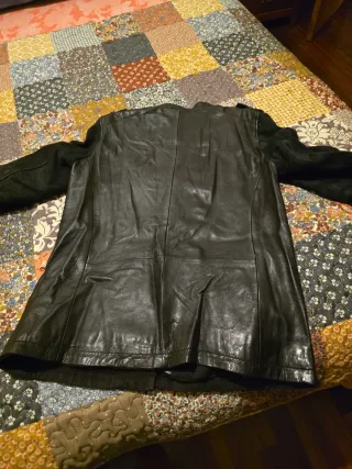 Cazadora Piel y Ante Negra