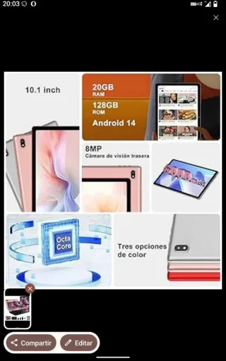 Tablet 10 Android 14 Octa-Core 20GB RAM