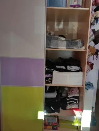 Armario puertas correderas blanco/morado/verde