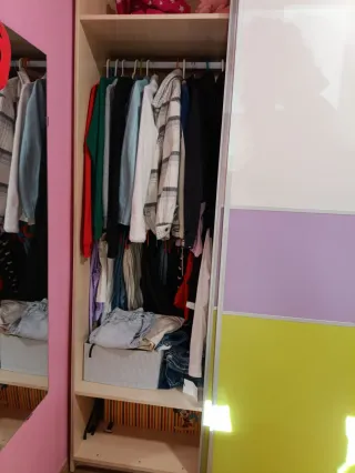 Armario puertas correderas blanco/morado/verde