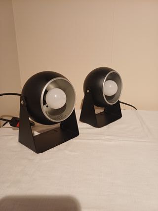 Coppia lampade o applique modello Eyeball nere