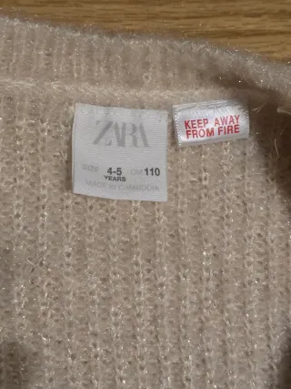 Cardigan Zara blanco niña