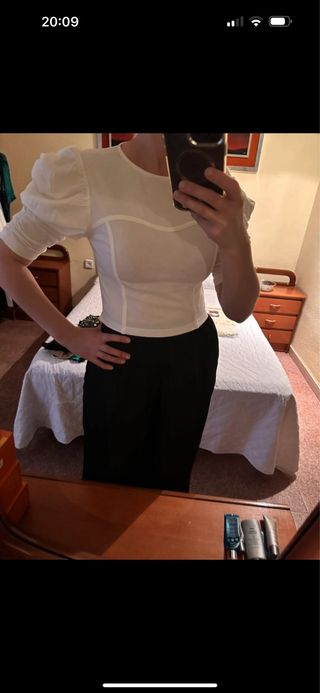 Camiseta Miss Sixty Blanca Manga Abullonada