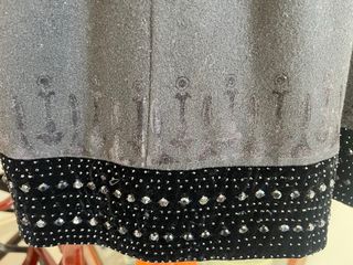 Abrigo Derby Lana Negro T-M Pedrería Terciopelo