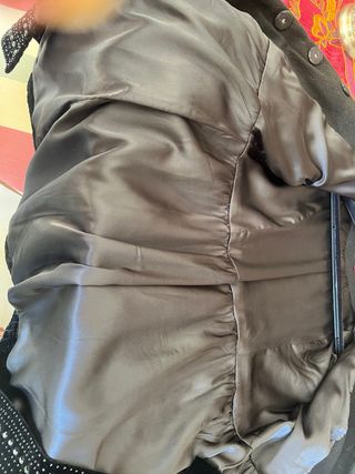 Abrigo Derby Lana Negro T-M Pedrería Terciopelo