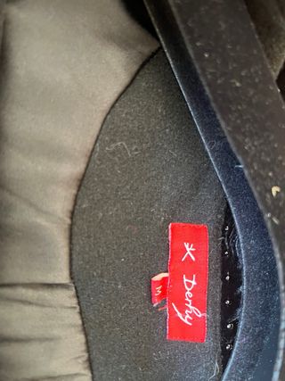 Abrigo Derby Lana Negro T-M Pedrería Terciopelo