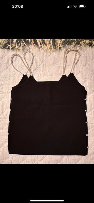 Top Miss Sixty Negro con Perlas