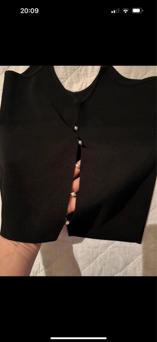 Top Miss Sixty Negro con Perlas