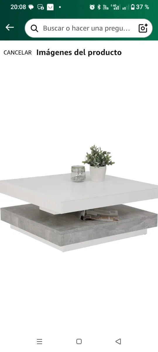 Mesa de centro moderna giratoria