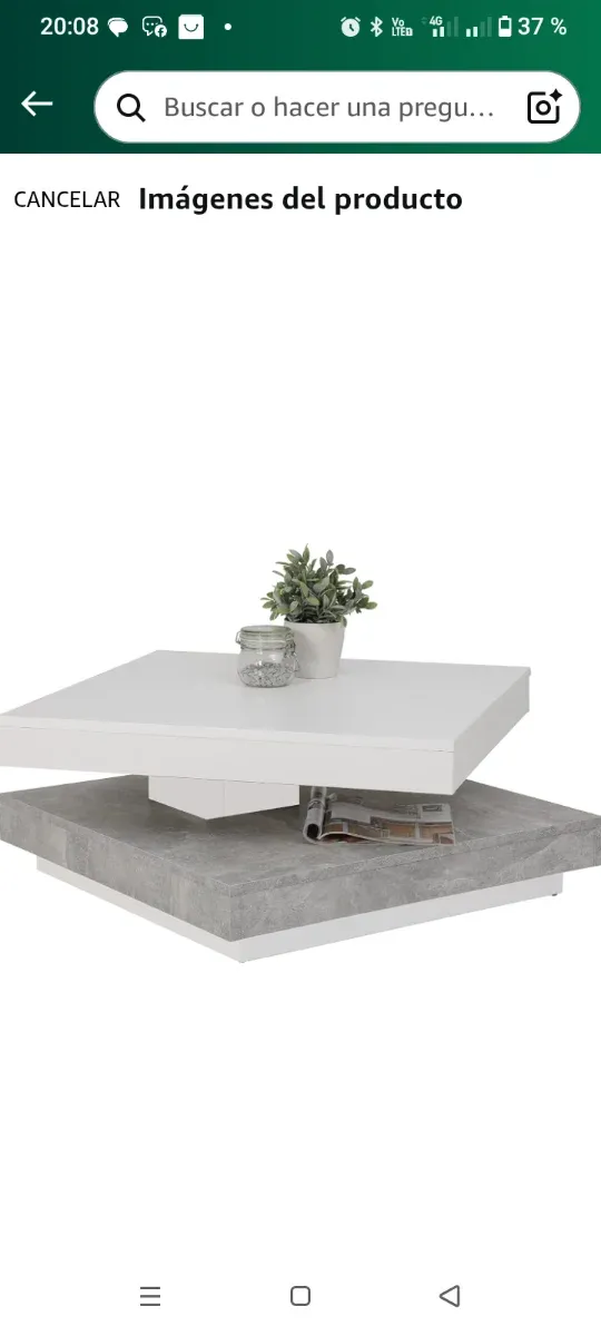 Mesa de centro moderna giratoria