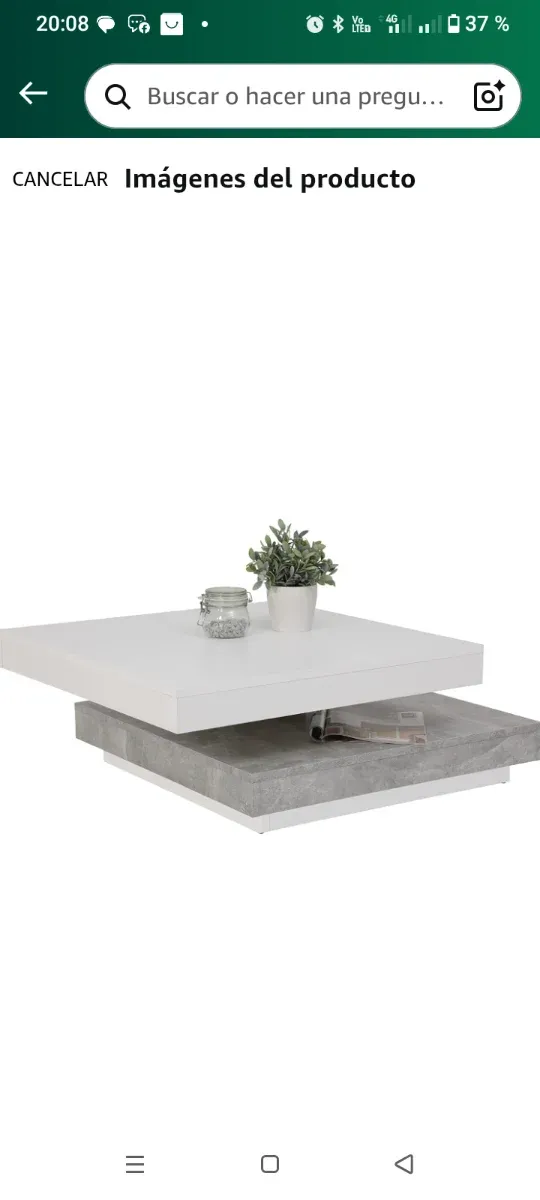 Mesa de centro moderna giratoria