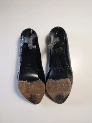 Tacones Vogli Negros Talla 38 Vintage