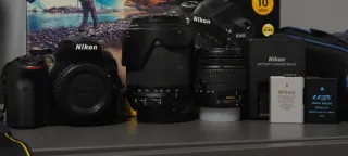 Cámara Nikon D3400 + 2 objetivos + accesorios