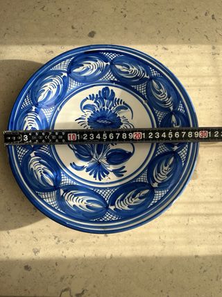 Plato decorativo azul y blanco