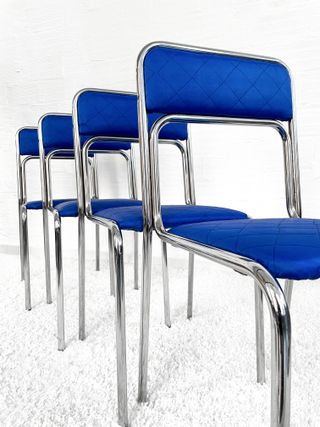 SILLAS BAUHAUS AZUL ÍNDIGO. ITALIA 70s