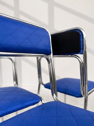 SILLAS BAUHAUS AZUL ÍNDIGO. ITALIA 70s