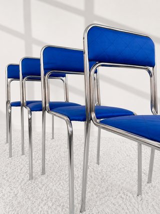 SILLAS BAUHAUS AZUL ÍNDIGO. ITALIA 70s