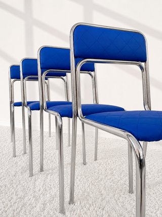 SILLAS BAUHAUS AZUL ÍNDIGO. ITALIA 70s