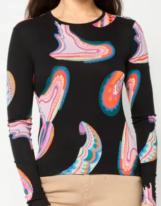 Camiseta Desigual Talla XL Estampada manga larga