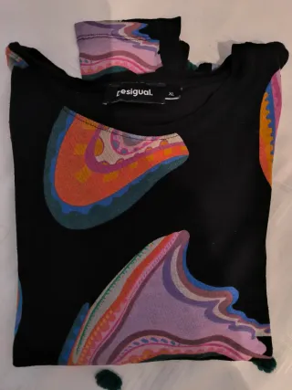 Camiseta Desigual Talla XL Estampada manga larga