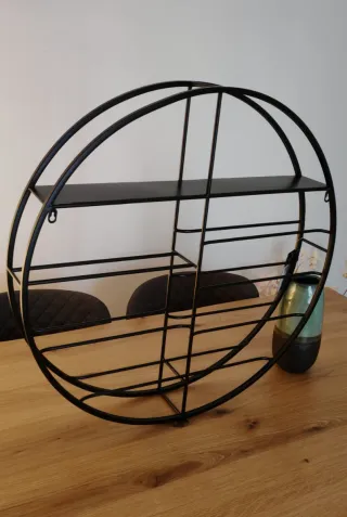 Portabottiglie vino in metallo nero 75 cm