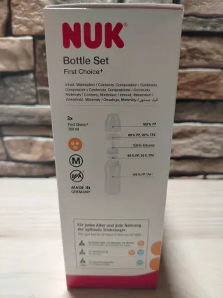NUK First Choice+ Set 3 Biberones de 300 ml  0-6 m