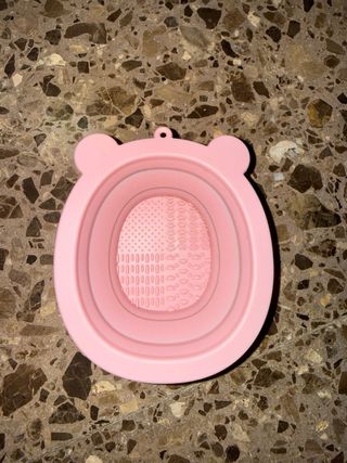 Limpiador de brochas de silicona rosa