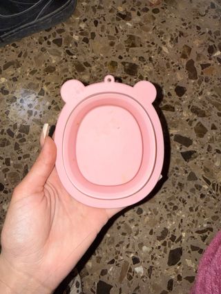 Limpiador de brochas de silicona rosa