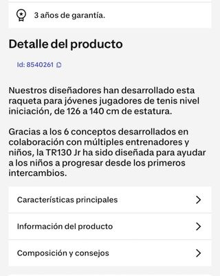 Lote Raqueta Junior Artengo TR 130 y raquetera.