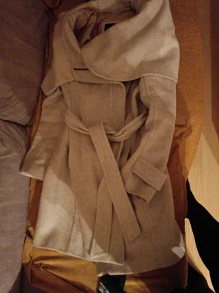 Abrigo paño Zara Beige